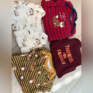 Cozy Kids Long Sleeve Tee Set - Fox and Animal Prints